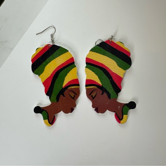 Set of 3 wooden earrings - Picture 4 of 15